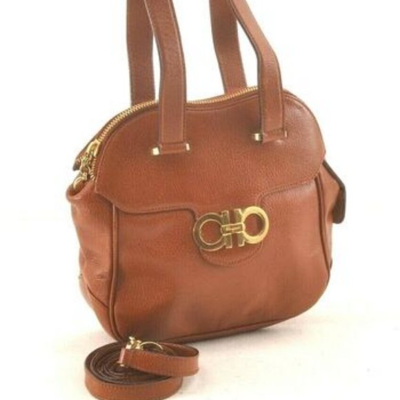 Ferragamo Gancini Leather Shoulder Hand Bag 2Way - Picture 1 of 10
